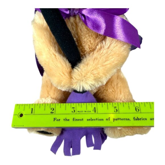 Singing dancing plush dog with purple witch hat broom & cape halloween holiday - Picture 6 of 9